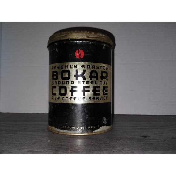 Vintage 1920`s Bokar Coffee Supreme 1 lb. Tin Can - Picture 4 of 7